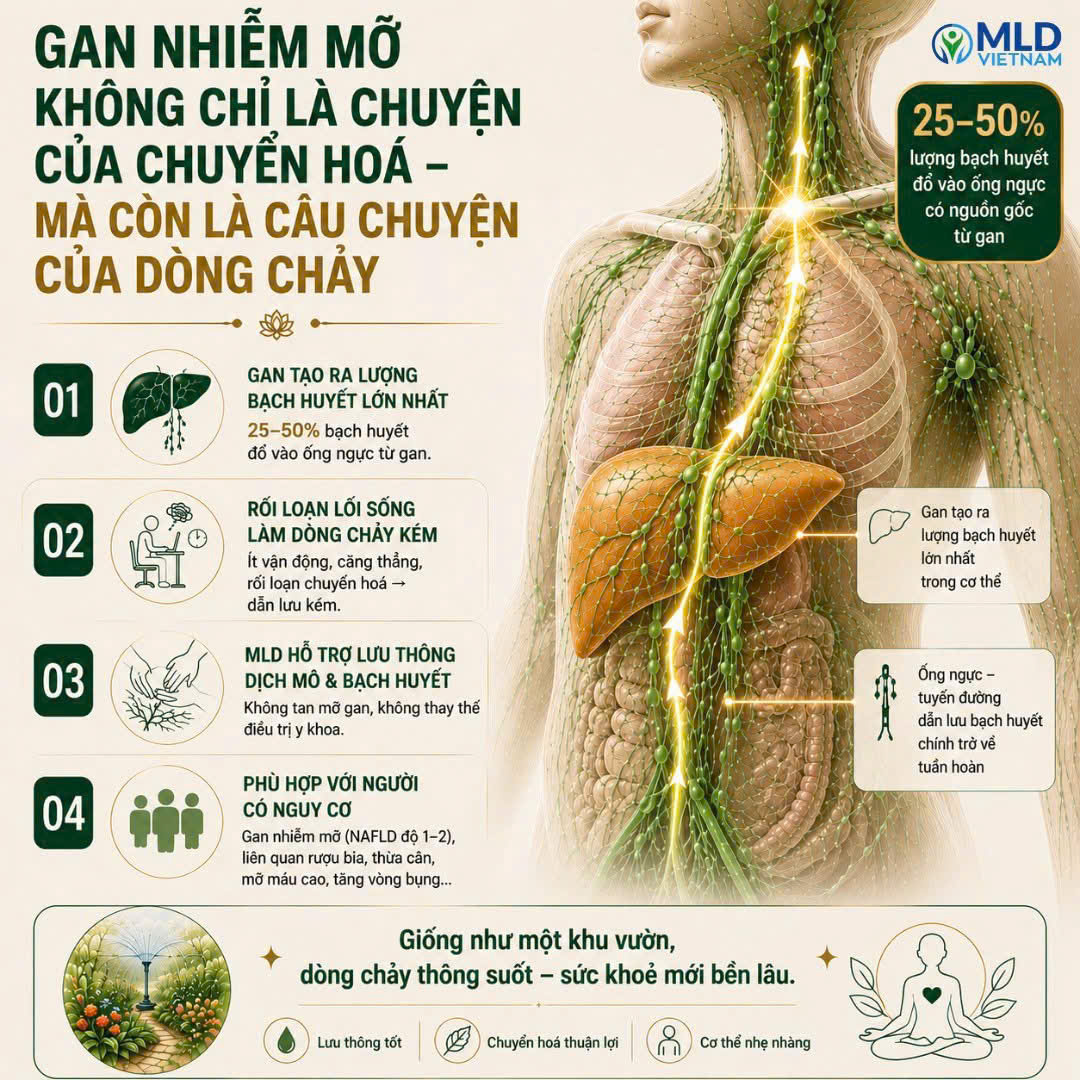 Gan nhiễm mỡ không chỉ là chuyện của chuyển hóa - mà còn là câu chuyện của dòng chảy
