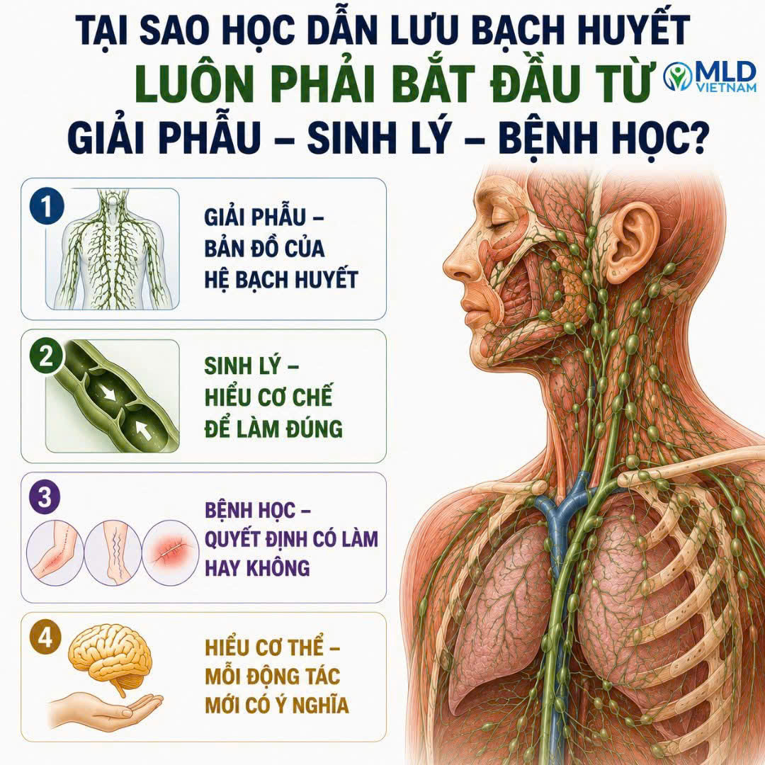 Tại sao học dẫn lưu bạch huyết luôn bắt đầu từ Giải phẫu - Sinh lý - Bệnh học?