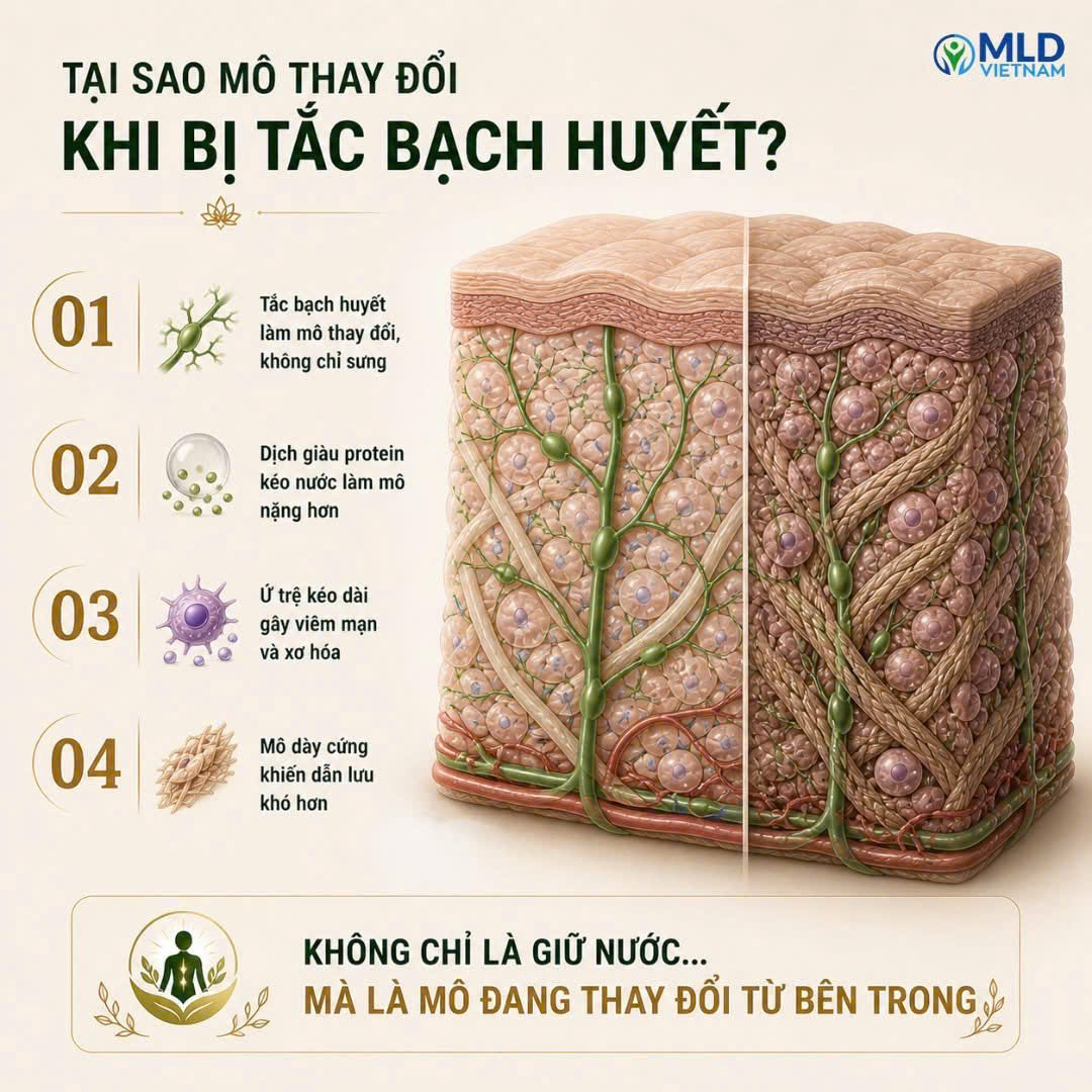 Tại sao mô thay đổi khi bị tắc bạch huyết